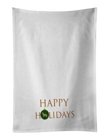 NEW Pyrenean Shepherd Dog Happy Holidays Kitchen Towel Set of 2 White Dish Towels Decorative Bathroom Hand towel for Hand, Face, Hair, Yoga, Tea