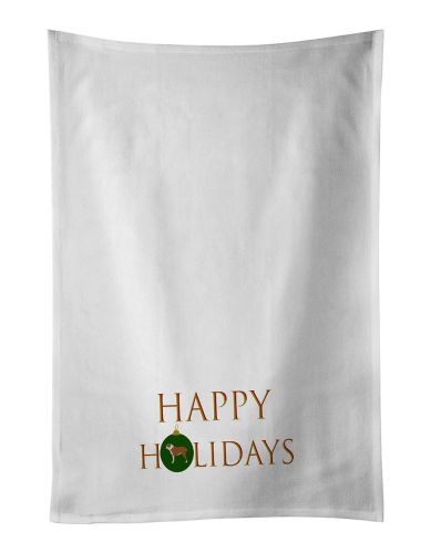 NEW Central Asian Shepherd Dog Happy Holidays Kitchen Towel Set of 2 White Dish Towels Decorative Bathroom Hand towel for Hand, Face, Hair, Yoga, Tea