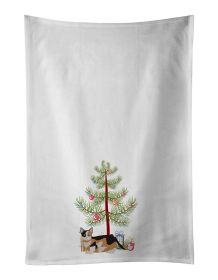 NEW Munchkin Cat Christmas Kitchen Towel Set of 2 White Dish Towels Decorative Bathroom Hand towel for Hand, Face, Hair, Yoga, Tea, Dishcloth